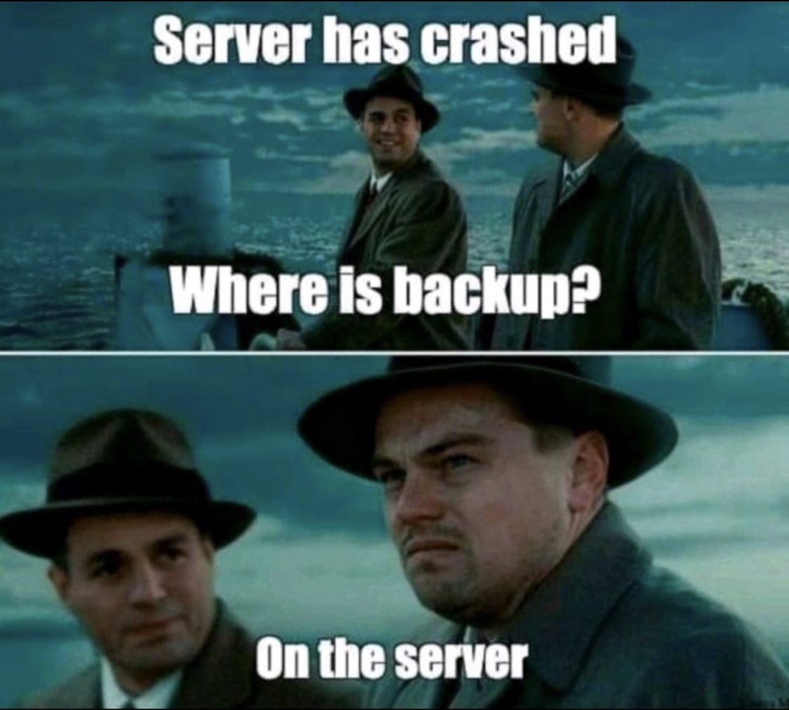 Serwer padł, gdzie jest backup? Na serwerze...
